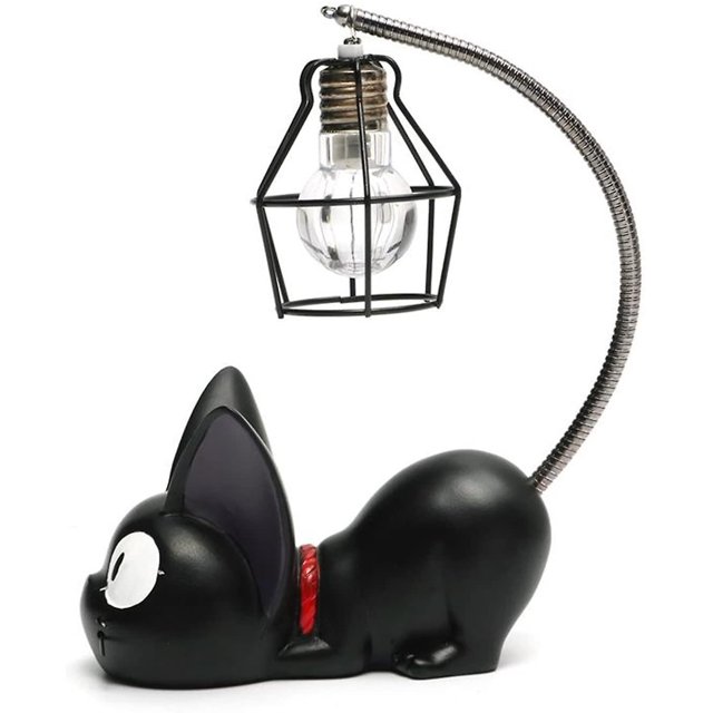 Luz de noche de animal Kiki de resina creativa, decoración de regalo, lámpara de bebé de gato pequeño, lámpara de noche Feliz Sencillez