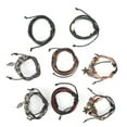 thumbnail image 1 of Pulsera de cuero trenzada multicapa para hombre y mujer, 8 unidades, tejida a mano, estilo retro punk, 1 of 14