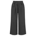 thumbnail image 3 of GUACER Wide Leg Pants for Women Elastic Waist Pleated Textured Trousers with Pockets Casual Loose Fit Pants, 3 of 7
