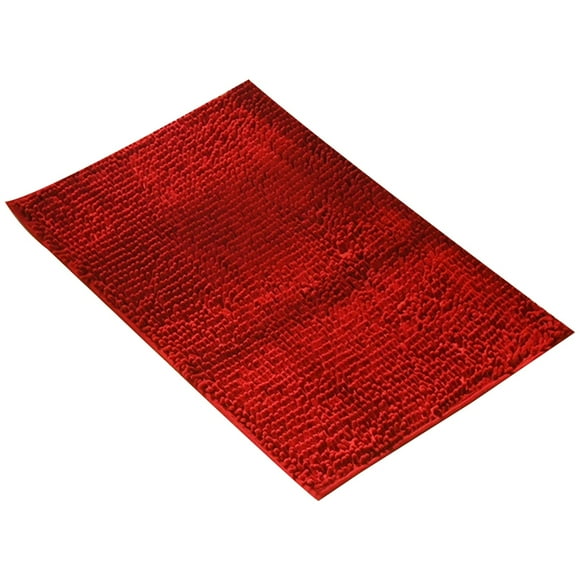 Huarll Tapis de Sol en Chenille Liquidation-Rouge Foncé 90*60, Tapis de Bain Antidérapant Absorbant Tapis de Sol Tapis de Porte de Salle de Bain Tapis de Chevet