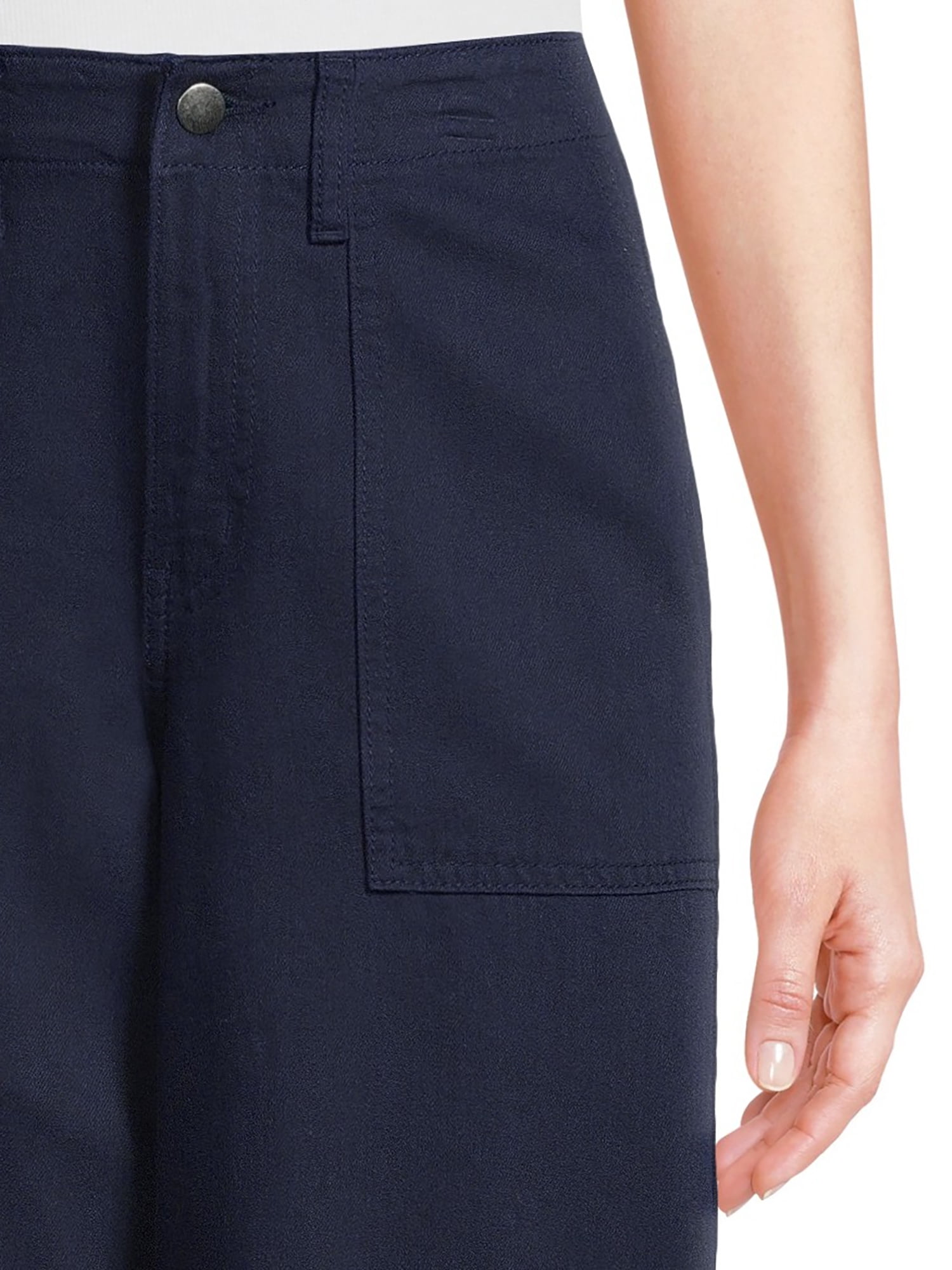 Time and Tru Women's Cropped Wide Leg Pants, Inseam 24", Sizes 2-20