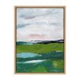 thumbnail image 2 of Kate and Laurel Sylvie Emerald Framed Canvas Wall Art by Nikita Jariwala, 18x24 Natural, Soft Abstract Prairie Landscape Art for Wall Decor, 2 of 6