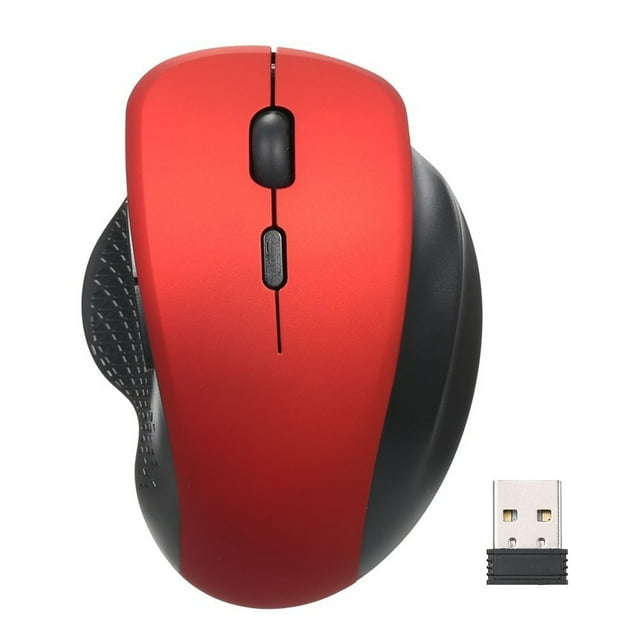 Graflsoa Ergonomic 2.4G Wireless Vertical Mouse with Adjustable 3-Level DPI, Red (Battery Not Included)