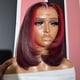 thumbnail image 1 of Koinu Highlight Red 99J Bob peluca de cabello humano 180 densidad 13x4 encaje frontal pelucas para mujeres rojo resaltado burdeos transparente encaje frontal recto corto Bob peluca de cabello humano p, 1 of 5
