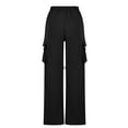 thumbnail image 6 of Diufon Cargo Pants for Women Elastic Waist Lounge Pants Baggy Straight Pants with Pockets, 6 of 7