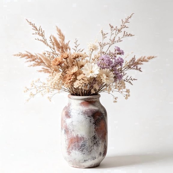 Wabi Sabi style ceramic vase, 9.5-inch farmhouse countryside vase decoration pottery clay home decoration high vase, table set fireplace living room bathroom wedding centerpiece