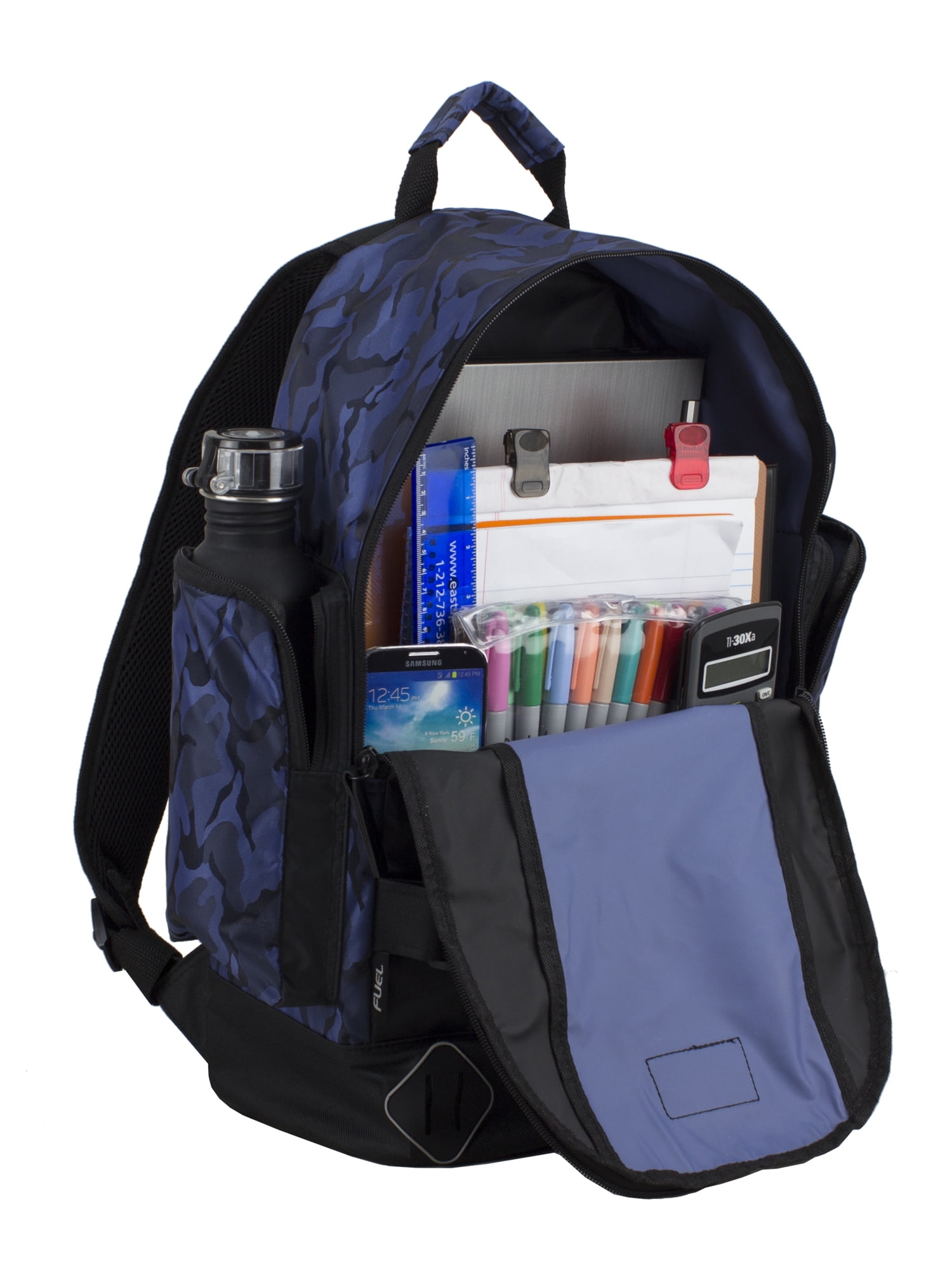 Fuel Unisex Pro Skater Blue Backpack with Adjustable Dual Straps