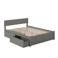 thumbnail image 2 of Orlando King Wood Platform Bed with Footboard and Storage Drawers in Grey, 2 of 21