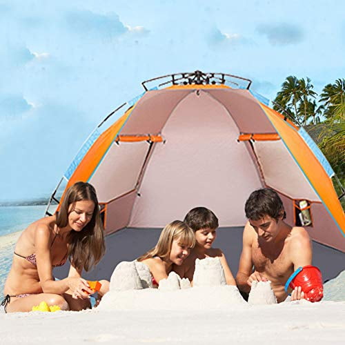 Oileus X-Large 4 Person Beach Tent Sun Shelter - Portable Sun 