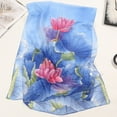thumbnail image 4 of Weikingp Scarf for Women 160*50Cm Women Flower Print Long Soft Wrap Scarf Simulation Silk Shawl Scarves Neck Scarf Warm Scarf (Clearance) Blue Polyester, 4 of 6