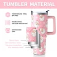 thumbnail image 3 of Christmas Gifts 40 Oz Tumbler with Handle and Straw, Pastel Xmas Santa Claus Stainless Steel Double Walled Vacuum Insulated Cup, Cute Holiday Gifts for Women Girls, 3 of 6