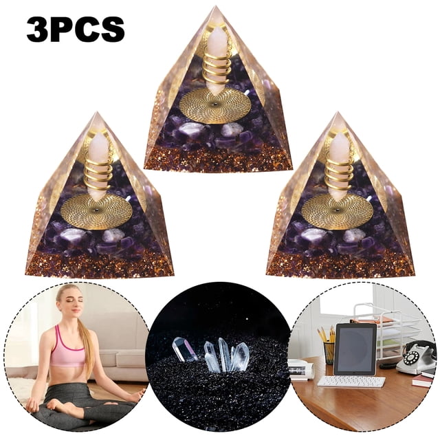 Orgonita Chakra Cristal Blanco Natural Orgón Pirámide Reiki Piedra