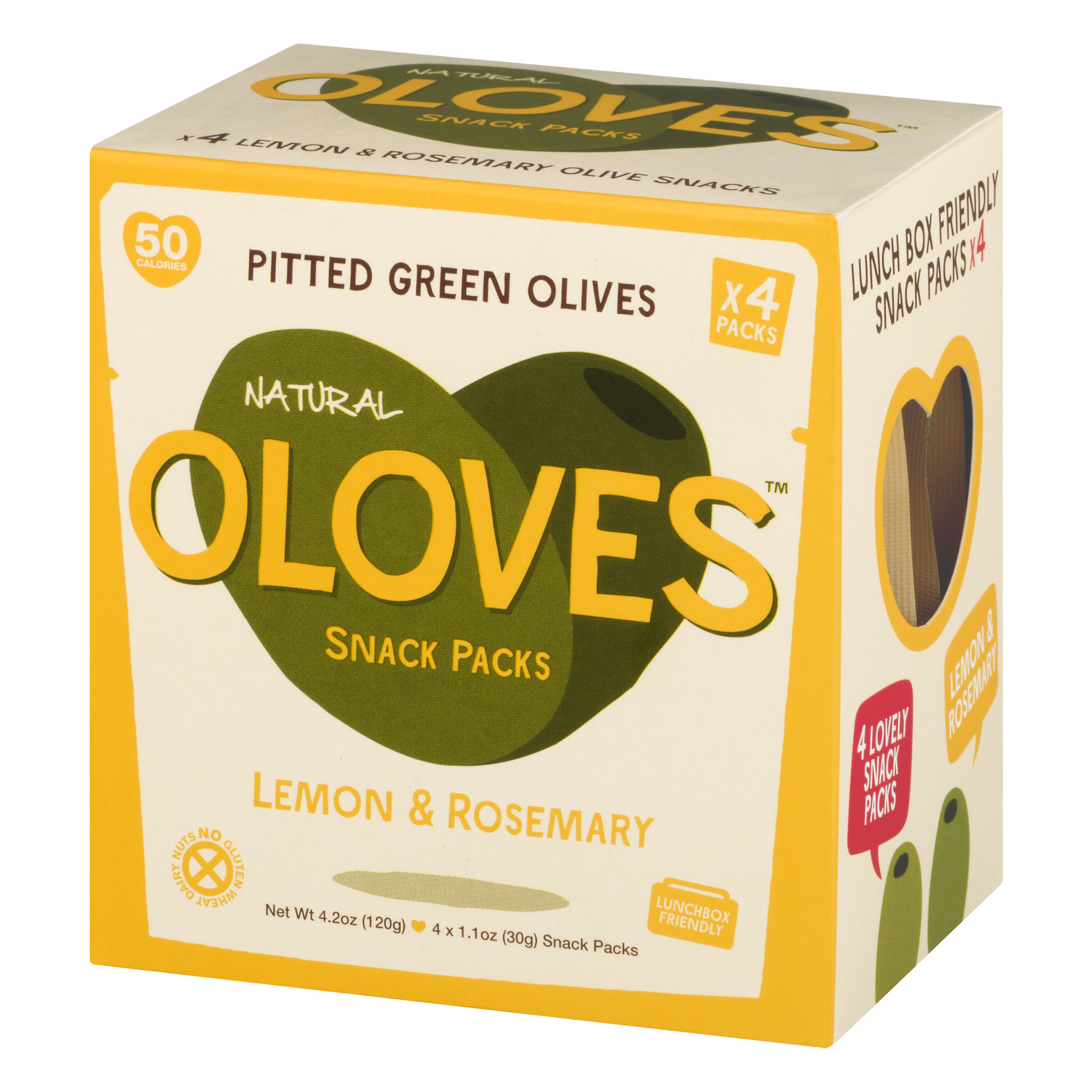 Oloves Pitted Green Olives Snack Packs Lemon & Rosemary - 4 CT1.1 OZ - image 3 of 6
