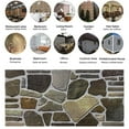 thumbnail image 5 of Dundee Deco 3D Wall Panels - Cladding, Charcoal Green Beige Stone Look Wall Paneling, Styrofoam Facing for Interior and Exterior Applications, DIY, Set of 10, Covers 54 sq ft, 5 of 10
