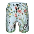 thumbnail image 3 of Goofa Chinoiserie Floral Palm Tree Printed Mens Swim Trunks Summer Quick Dry Short Beach Swimwear Bathing Suits-Medium, 3 of 9