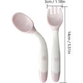 thumbnail image 2 of KAIYANG cucharas y tenedores de entrenamiento para la alimentación infantil, vajilla de aprendizaje para niños (rosa), 2 of 5