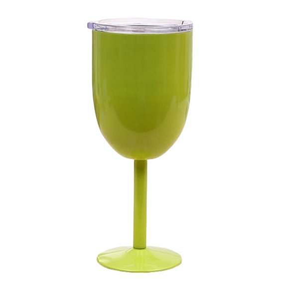 OIUR 10 Oz Insulated Cocktail Glass Double Walled High-foot Lidded Tumbler for Cocktails Wine Cold Drinks Stainless Steel Wine Glass