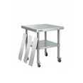 thumbnail image 2 of EDTara Commercial Stainless Steel Work Table, Removable 3-Sided Rim, 4 Locking Wheels, Durable Prep Cart for Heavy Duty Kitchen Tasks In Restaurant or Catering Settings, 2 of 8