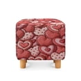 thumbnail image 2 of Jiueut Heart Pattern Ottoman Slipcover, Anti Slip Square Footstool Cushion with Elastic Bottom Washable Foot Stool Protection Universal Fit for Most Footrest Sofa Valentine's Day Decor, 2 of 7