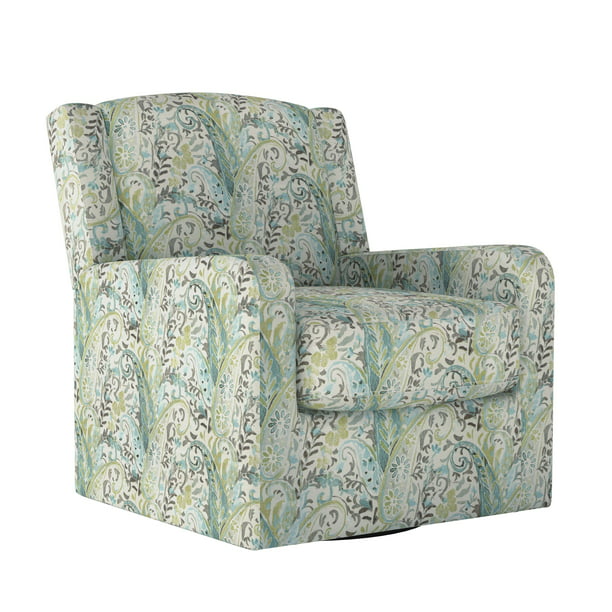 Homesvale Byron Wing Back Swivel Club Chair in Paisley