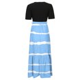 thumbnail image 5 of Summer Dresses For Women 2025 Floral Print Wrap Short Sleeve Maxi Dress Patchwork Ruffle Hem A Line Dress, 5 of 5