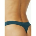 thumbnail image 2 of Joyspun Women's Seamless Sheer Stripe Thong Panties, 3-Pack, Sizes S to 3XL, 2 of 4