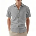 thumbnail image 1 of Besolor Short Sleeve Shirts for Men Summer Collared Button down Tops Casual Solid Beach Blouses with Pocket, 1 of 4