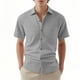 thumbnail image 1 of Blusa y camisa de manga corta con cuello vuelto para hombre, moda, botones, bolsillo, color liso, camisa de manga corta con cuello vuelto, abrigo de poliéster para hombre, 1 of 5