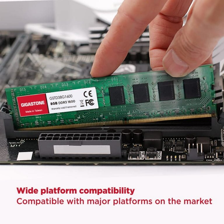 Gigastone DDR3-RAM-minne för bärbara datorer, 16 GB RAM (2 x 8 GB), DDR3, 1  600 MHz, PC3-12800, CL11, 1,35 V, 204 stift, obuffrad utan ECC