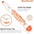thumbnail image 3 of Shuttle Art Super Washable Markers, 30 Colors Broad Line Conical Tip Markers, Ultra Clean Coloring Book Marker Set, 3 of 7