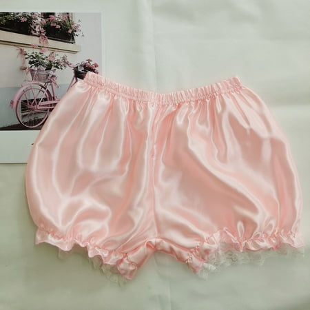 Shorts Womens Solid Color White Polyester Bloomers Shorts Underwears Frilly Light Short Pants Elastic Waistband Yoga Panties