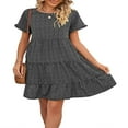 thumbnail image 3 of Women‘s Short Sleeve Swing Dress with Floral Tiered Pattern for Summer, 3 of 7