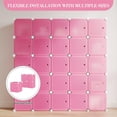 thumbnail image 6 of Modular Plastic Shoe Cabinet with Doors – 12-Cube Organizer, Transparent Panels & Dust-Proof Design for Entryway, Bedroom, Kids Room, Pink, 6 of 7