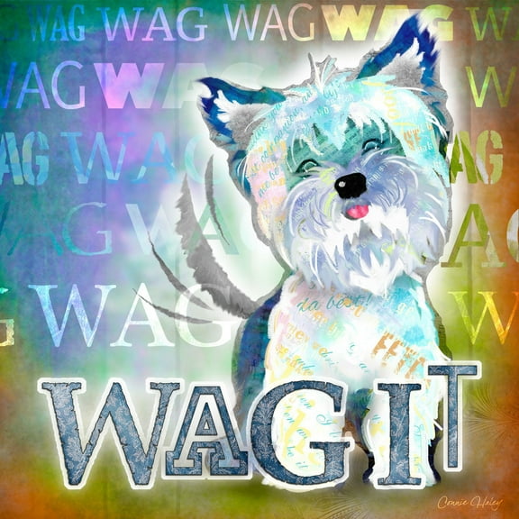 "Wag It" Painting Print on Wrapped Canvas