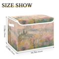 thumbnail image 3 of Storage Box With Lid 16.5x12.6x11.8In Foldable Stacked Household Storage Box Pink Flowers and Temples, 3 of 7