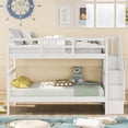 thumbnail image 2 of Stairway Twin-Over-Twin Bunk Bed with Storage and Guard Rail for Bedroom, Dorm-White, 2 of 7