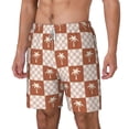 thumbnail image 2 of Uemuo Brown Palms Pattern Mens Swim Trunks Quick Dry Board Shorts with Mesh Lining, Stretch Beach Shorts Quick Dry No-Chafing Board Shorts-X-Large, 2 of 9