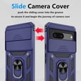 thumbnail image 6 of KOMI for Pixel 7 Case, Google Pixel 7 Case with 2 HD Screen Protector + Slide Camera Cover, 360° Magnetic Ring Holder Kickstand [Military Grade Shockproof] Case for Pixel 7 6.3", Blue, 6 of 7