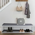 thumbnail image 4 of happimess SRK1000C Industrial Compact 10.75" 6-Pair 2-Tier Iron Shoe Rack, Gray/White, 4 of 8