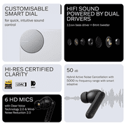 CMF Buds Pro 2 Wireless Earbuds with Smart Dial, 50dB Hybrid Noise Cancelling Earbuds Wireless Bluetooth 5.4, 11mm Bass with LDAC, 6 Hi-Res Audio Mics, 43H Playtime, Fast Charging Case, Orange