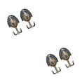 thumbnail image 2 of Wosthever 1 Pair Peacock Double Metal Clothes Towel Bag Hook Hanger Wall DIY Plata 2Conjunto, 2 of 6