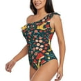 thumbnail image 2 of Gaeub Berries and Flowers Women's One Shoulder Ruffle Tummy Control Swimwear for Swimming Surfing Beach Party - X-Large, 2 of 8