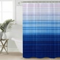 thumbnail image 2 of Small Stall Shower Curtain 36x72 Inch Narrow Half Size Blue Pink Ombre Bath Curtains Bathroom Decor Gradient Abstract Stripes Texture Waterproof Fabric Shower Curtain Set with Hooks 36 Inch, 2 of 6