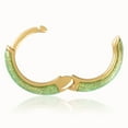 thumbnail image 4 of Gold Plated Mint Green with Glitter Enamel Huggie Hoop Earrings for Women, 4 of 4