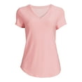 thumbnail image 5 of No Boundaries Women's Junior's Brushed V-Neck Short Sleeve T-Shirt, 5 of 5