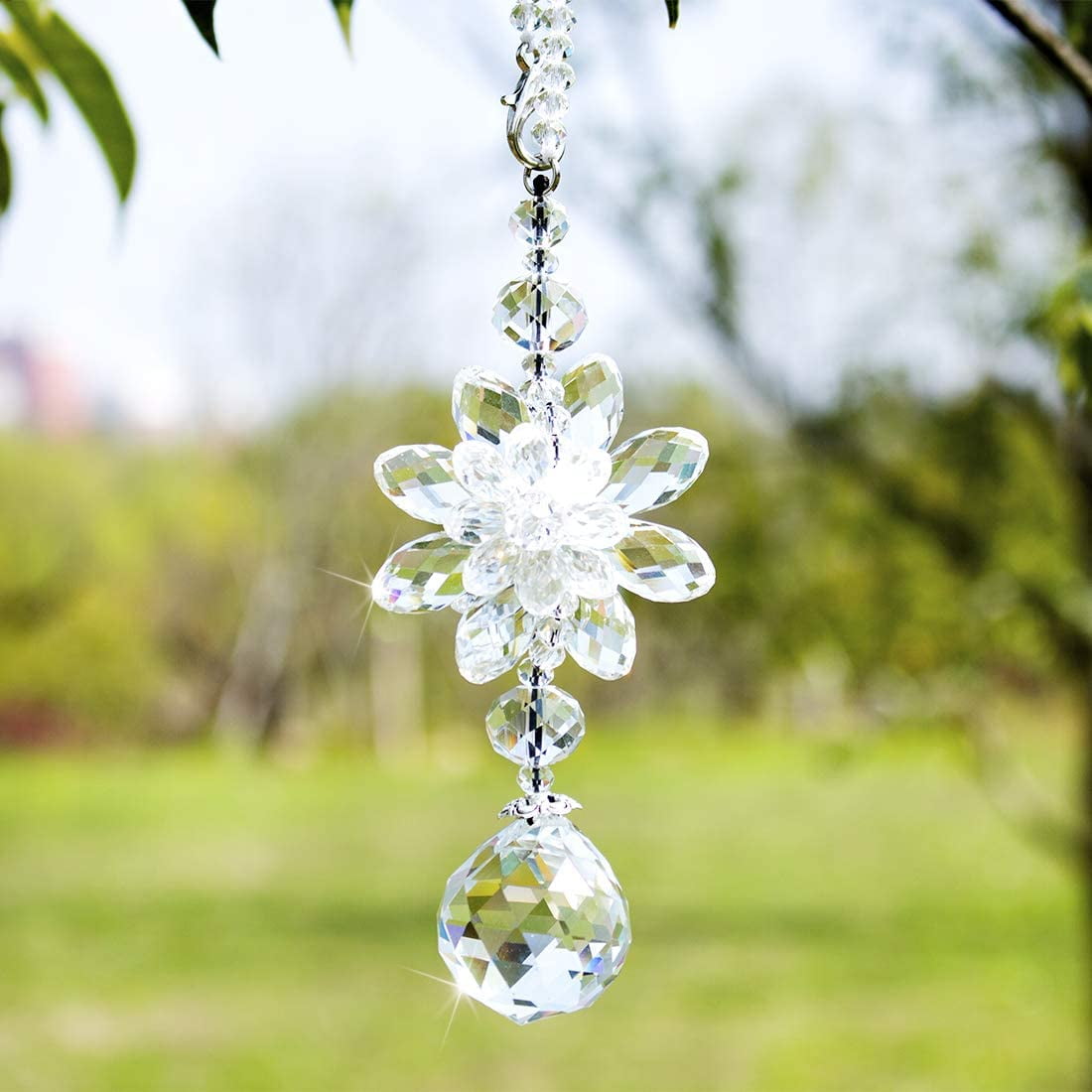 H&D HYALINE & DORA Set 3pcs Tree of Life Crystal Suncatcher Hanging Pendant  for Window