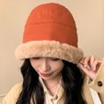 thumbnail image 2 of LinYooLi The New Plush Fisherman Hat Version Of Autumn And Winter Main Hat Thickens Warming Lei Feng Hat Pure Color Face Face Small Hat Girl, 2 of 8