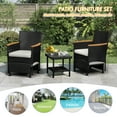 thumbnail image 5 of 5 Piece Outdoor Patio Furniture Set with Table&Ottoman Outdoor Furniture Patio Set Bistro Wicker Patio Set of 2 Patio Conversation Sets for Porch Balcony Deck(Black Wicker&White Cushion), 5 of 7