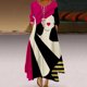 thumbnail image 2 of Moda casual mujer casual tres cuartos manga con cuello en v estampado floral vestidos largos irregulares vestido Pompotops hdfakjf8695, 2 of 9