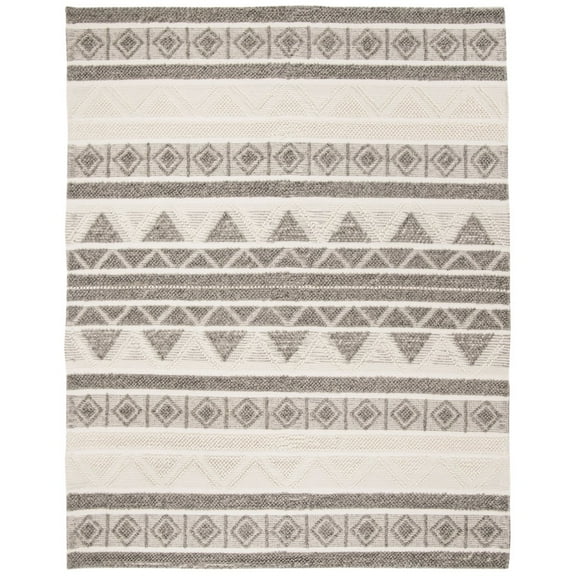 SAFAVIEH Natura Christabella Geometric Area Rug, Ivory/Grey, 9' x 12'